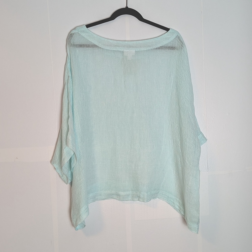 J.Jill Pure Jill 100% Linen Asymmetrical Sheer Tunic Top Size XL Lagenlook - Picture 2 of 5